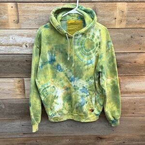 Aviator Nation Green and Blue Tie-Dye Hoodie